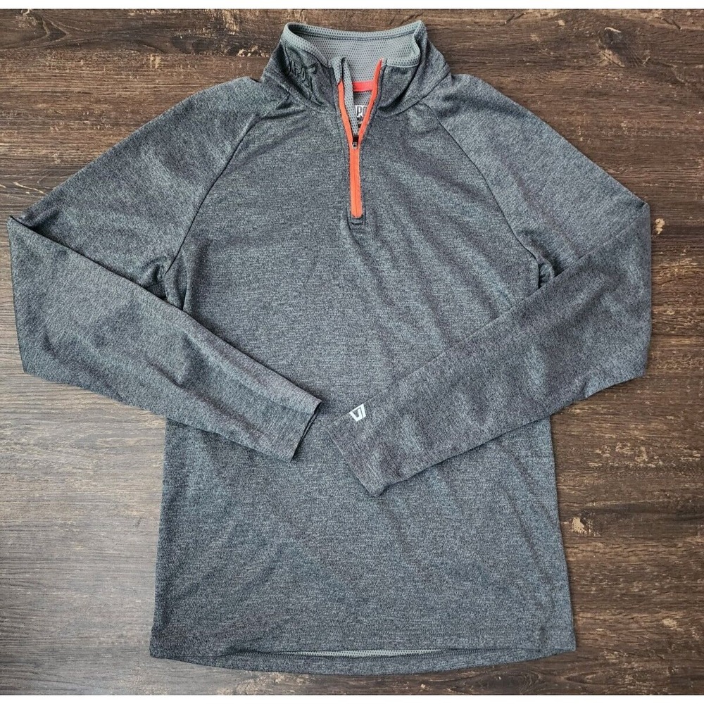 Tapout‎ 1/4 Zip Pullover Size Small Dark Gray Long Sleeve Shirt